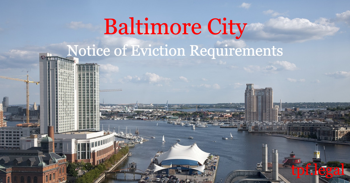Baltimore City Notice of Eviction Requirements